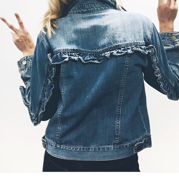 ruffled denim jacket